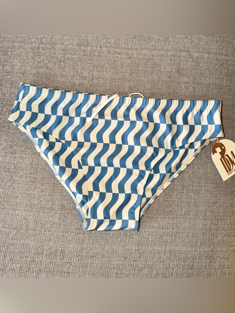 Men's Dandy Del Mar Blue & Cream Wavy-Stripe Swim Briefs